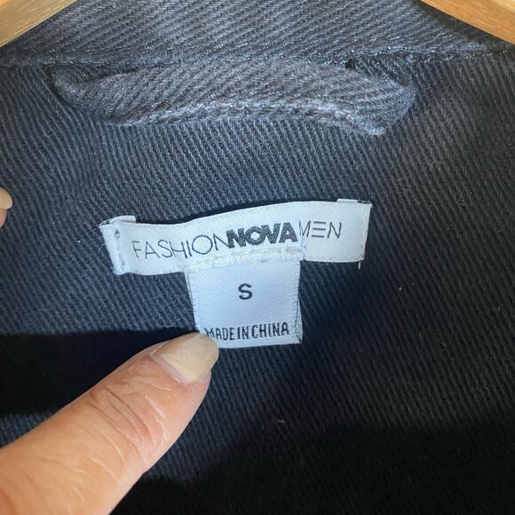 Distressed Denim Shirt Jacket Mens Small Button Up Grunge Streetwear Indie - Picture 11 of 13